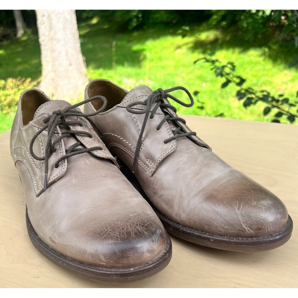 Bed Stu Stylish Gray Leather Oxford Dress Shoes for Men Size 10.5